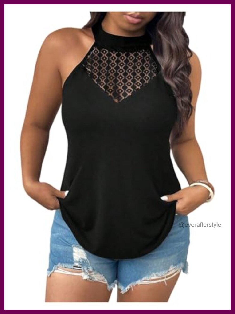 Plus Size Halter Crochet Tank Top Boho Sleeveless Cami Layered Summer